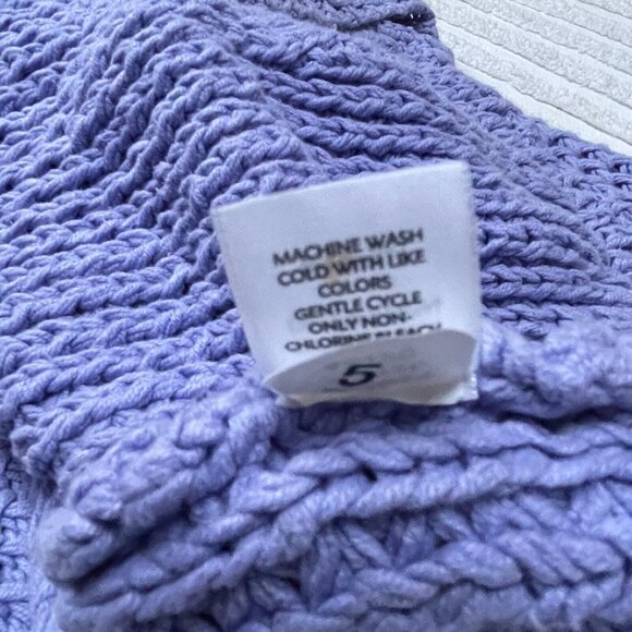 J. Jill Womens Open Knit Cardigan Sweater Small Pockets Lavender Button-Front - Picture 7 of 9